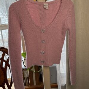 No Boundaries Pink Textured Sweater